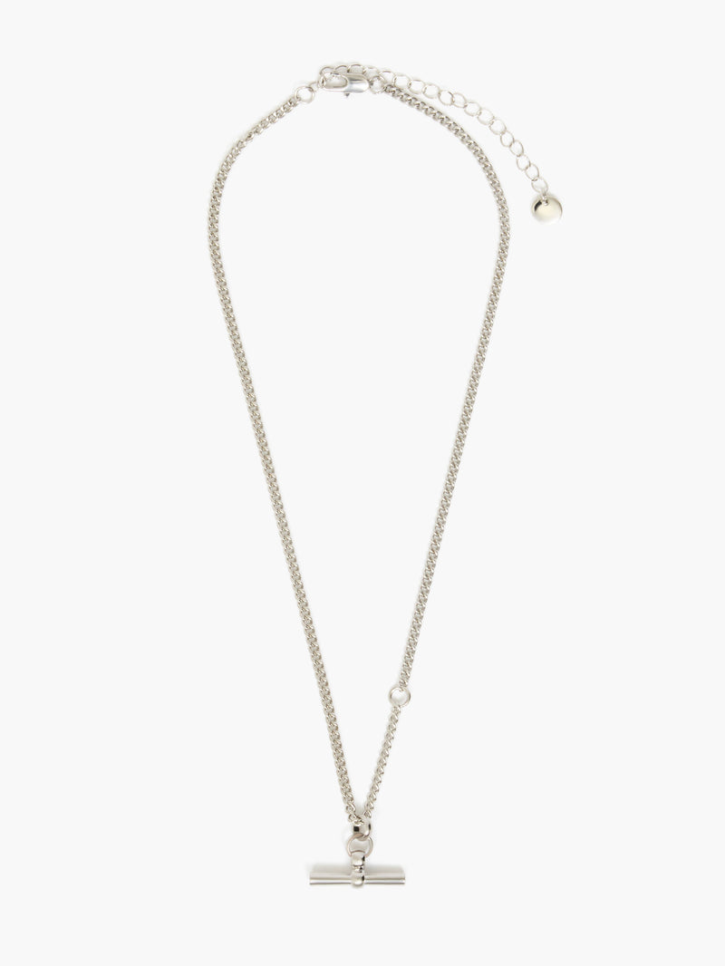 french connection T-Bar Necklace Silver