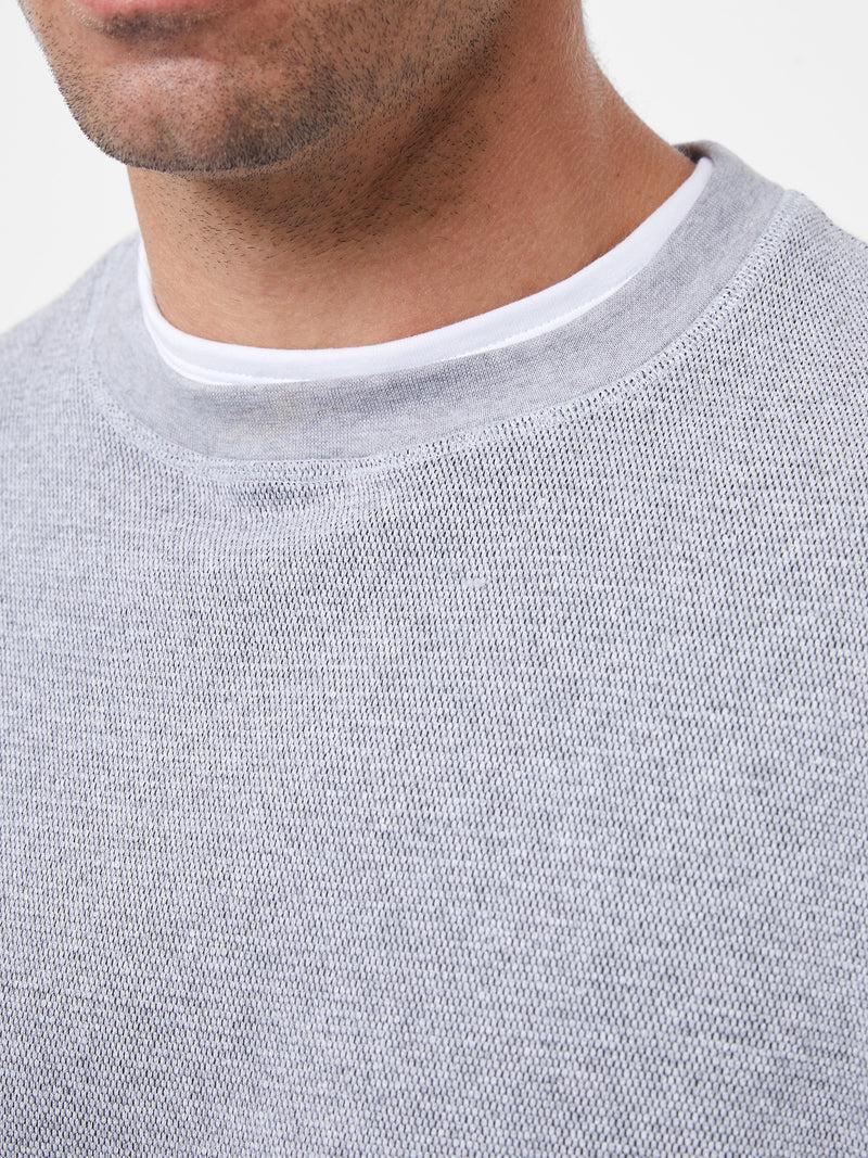 French Connection Textured Crew Sweatshirt Grey
