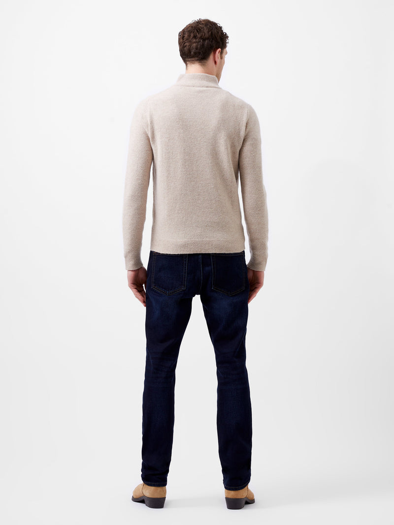 French Connection Textured Half Zip Jumper Sand