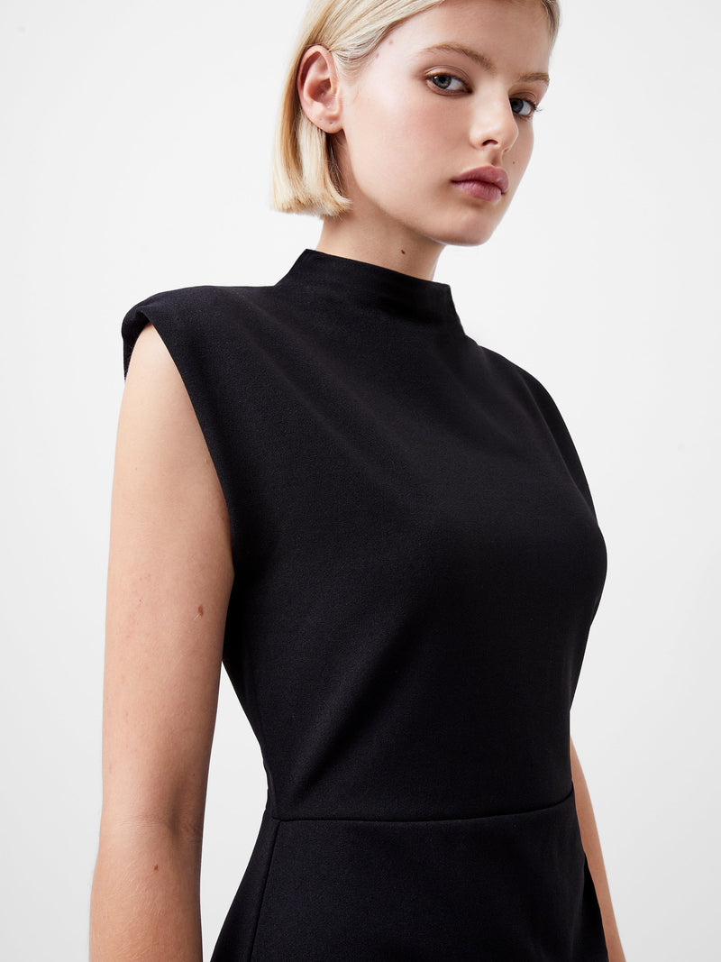 French Connection Textured Jersey Dress Blackout