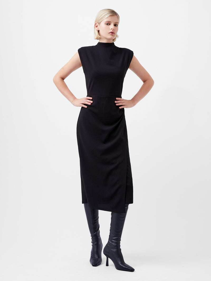 French Connection Textured Jersey Dress Blackout