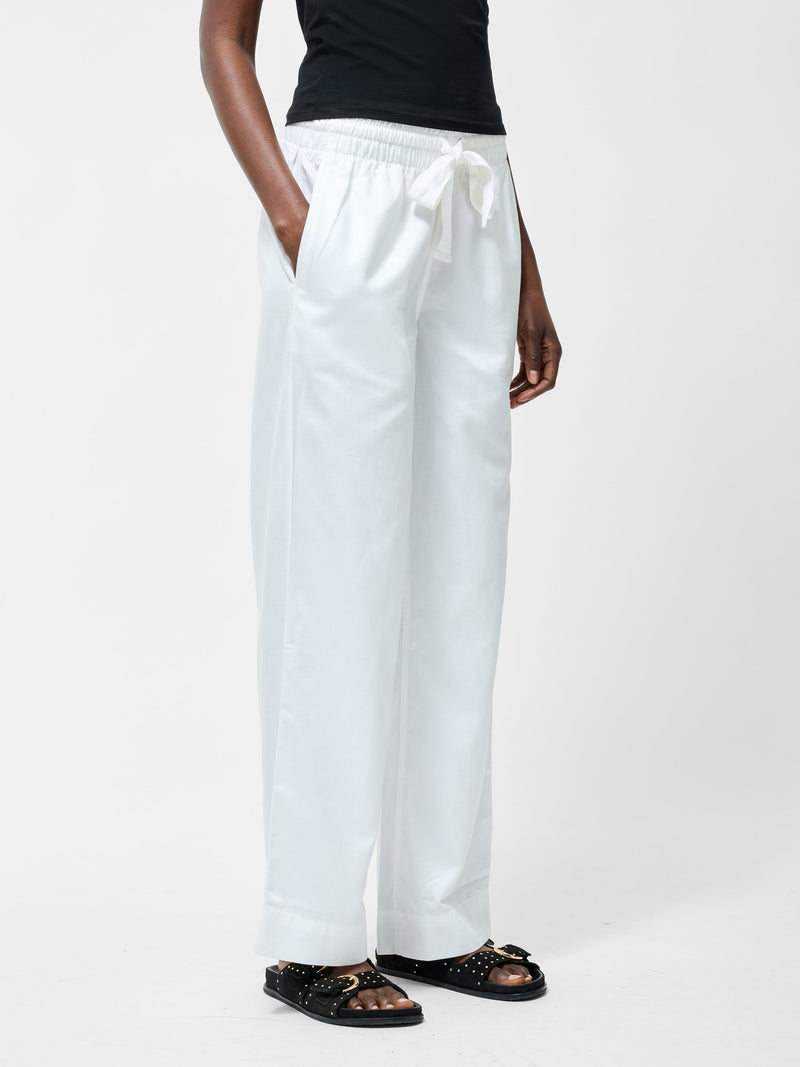 French Connection Tie Trousers Linen White