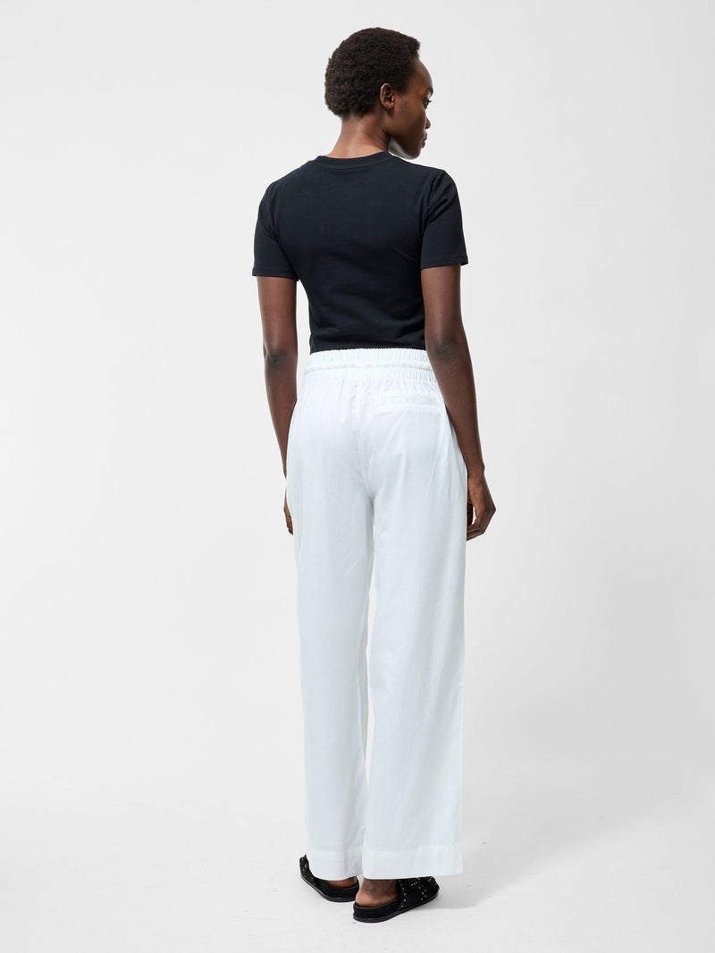 French Connection Tie Trousers Linen White