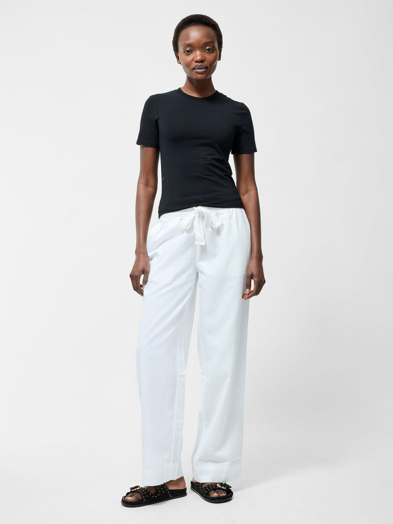 french connection Tie Trousers Linen White