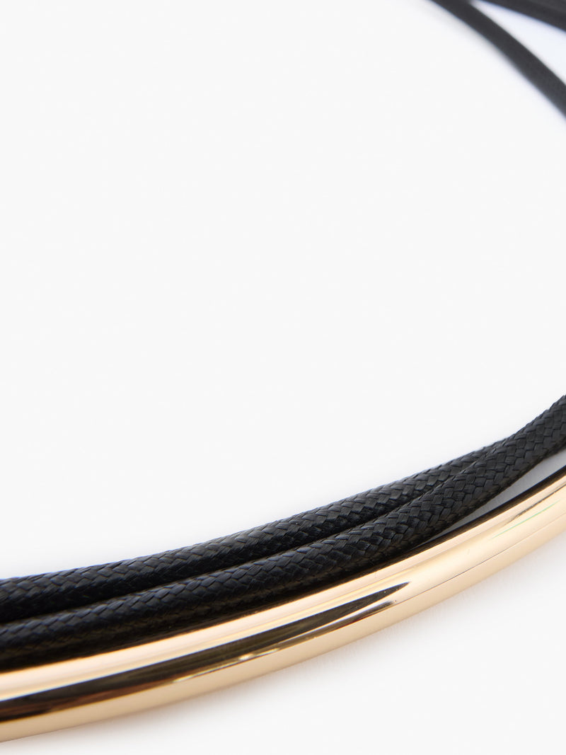 French Connection Tubular Tie Belt Black/Gold
