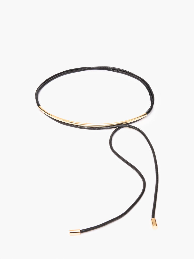 french connection Tubular Tie Belt Black/Gold