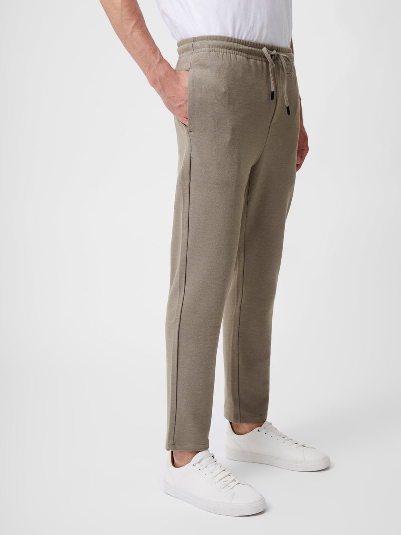 French Connection Twill Tie Waistband Joggers Sand