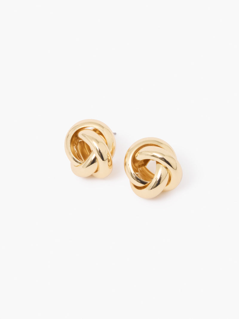 French Connection Twisted Knot Stud Earrings Gold
