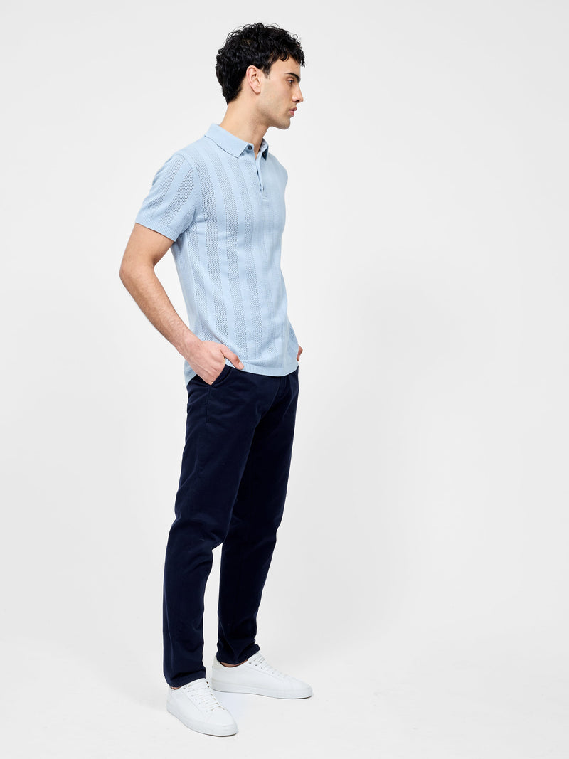 French Connection Vertical Stripe Polo Sky