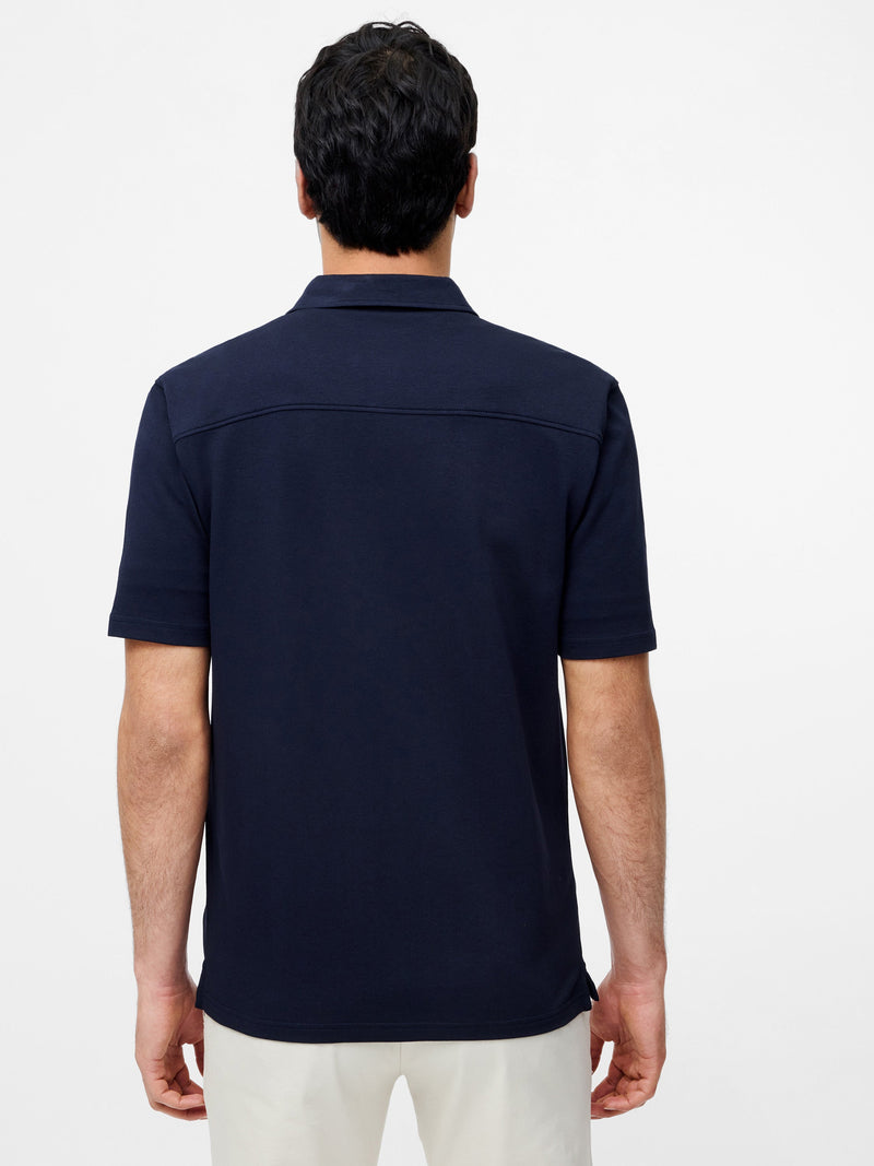 French Connection French Terry Short Sleeve Shirt Navy