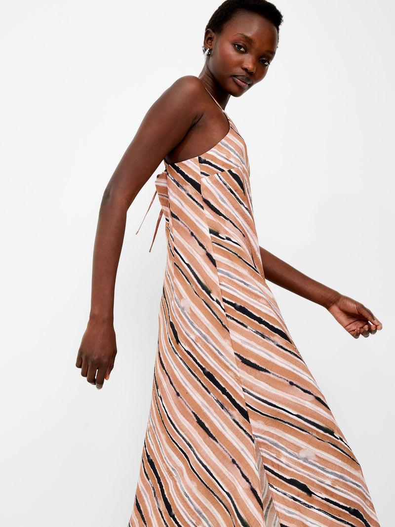 french connection Gaia Flavia Textured Dress Mocha Mousse