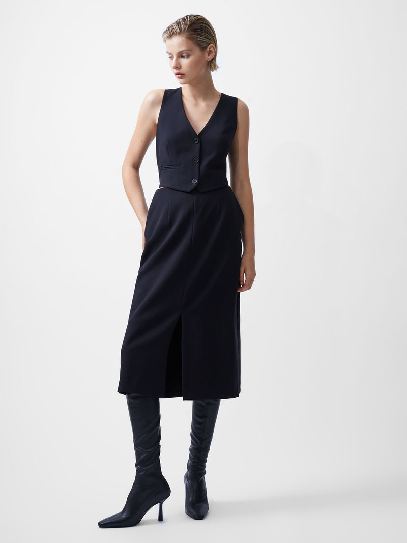 French Connection Gemma Twill Waistcoat Dress Blackout