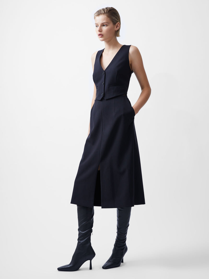 french connection Gemma Twill Waistcoat Dress Blackout