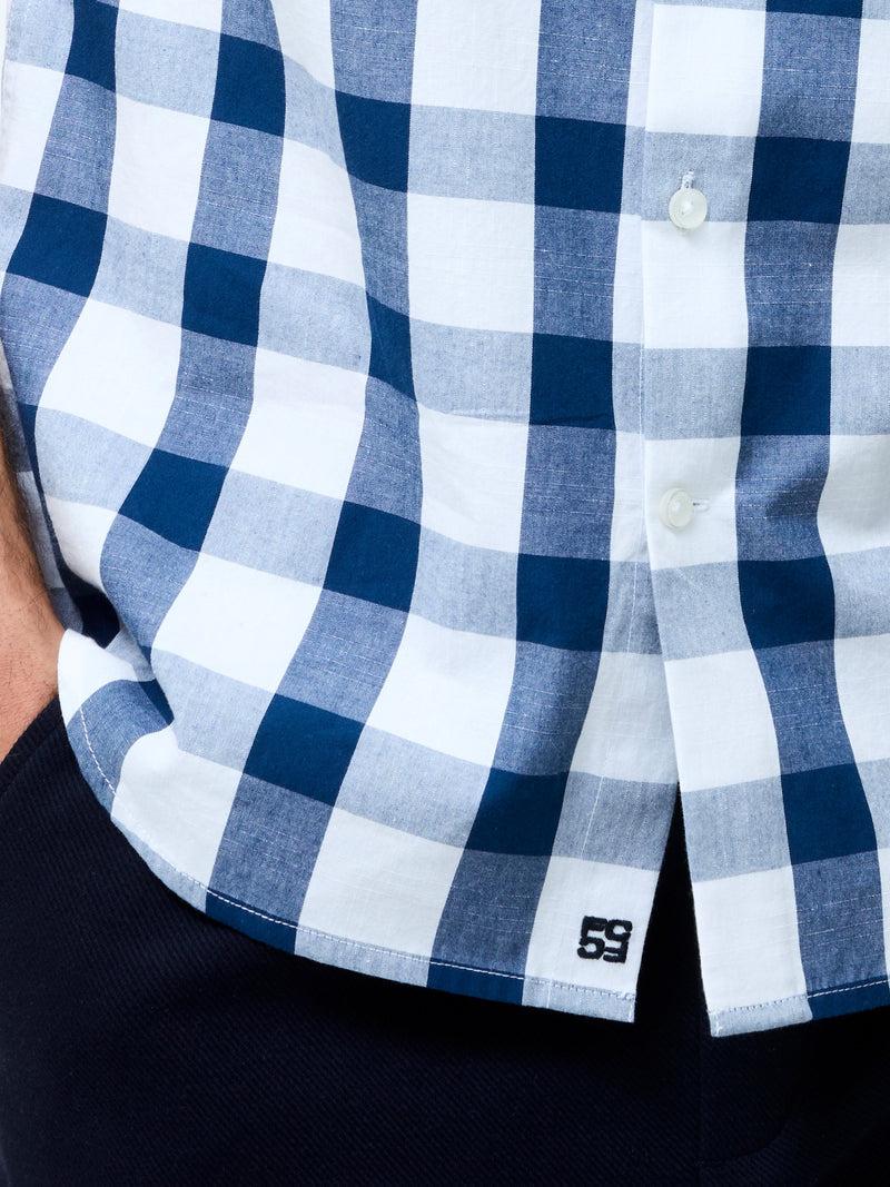 French Connection Gingham Short Sleeve Shirt Blue/White