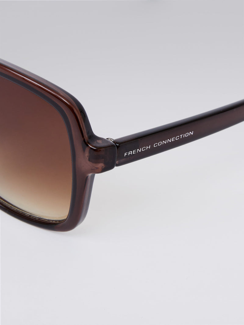 French Connection Glam Oversized Sunglasses Crystal Brown