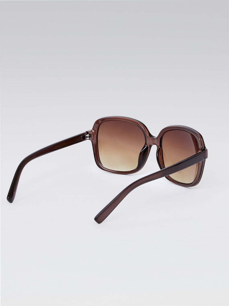 French Connection Glam Oversized Sunglasses Crystal Brown