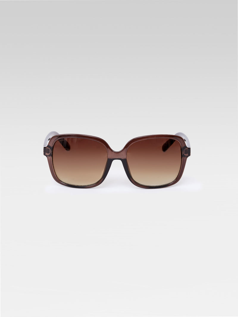 french connection Glam Oversized Sunglasses Crystal Brown