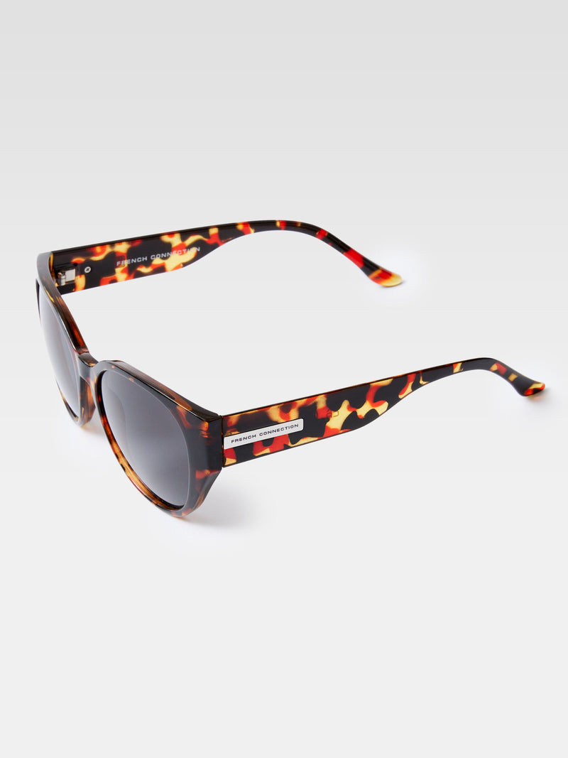French Connection Glam Tortoise Cat Eye Sunglasses Multi Tort