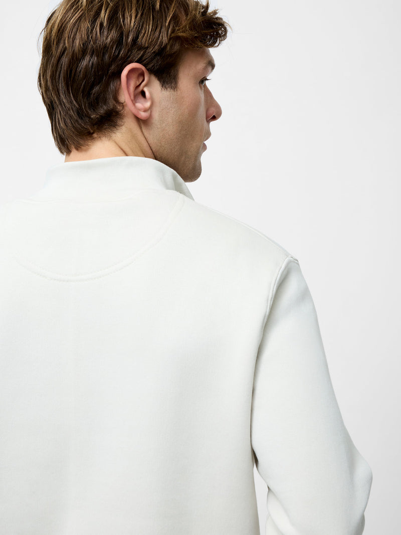 French Connection Half Zip Funnel Neck Sweatshirt Ecru