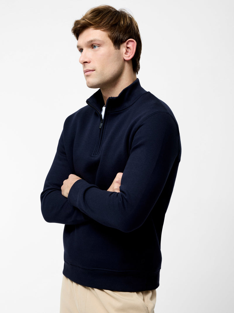 French Connection Half Zip Funnel Neck Sweatshirt Navy