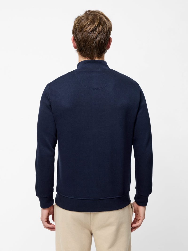 French Connection Half Zip Funnel Neck Sweatshirt Navy