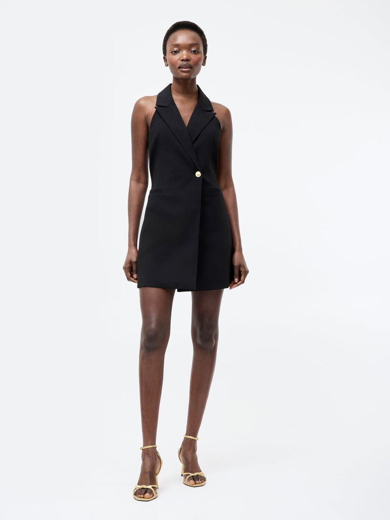 french connection Halterneck Blazer Mini Dress Black