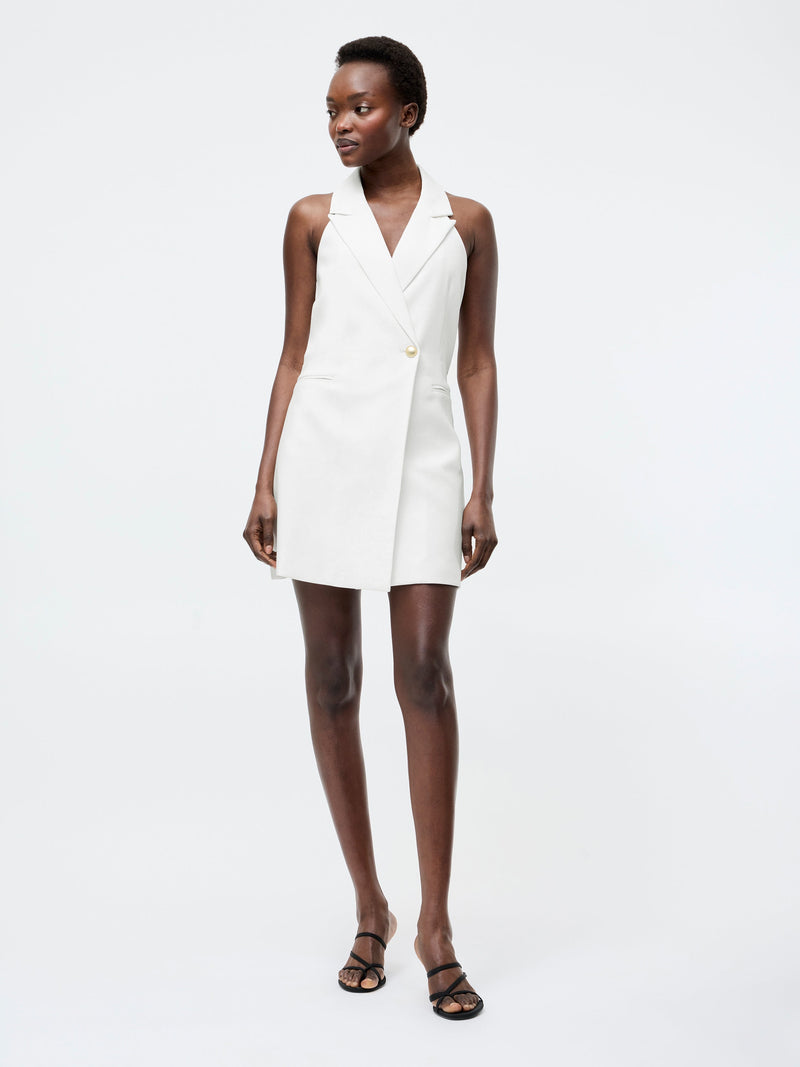 french connection Halterneck Blazer Mini Dress Summer White