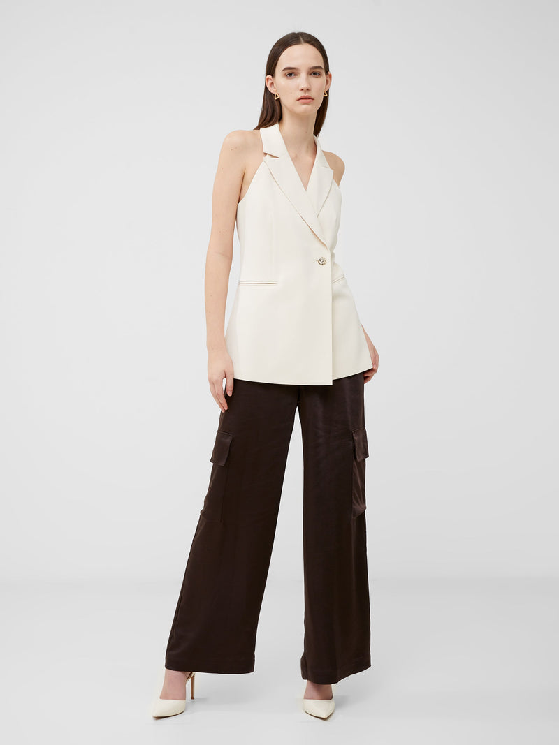 French Connection Harrie Suiting Halterneck Waistcoat Classic Cream