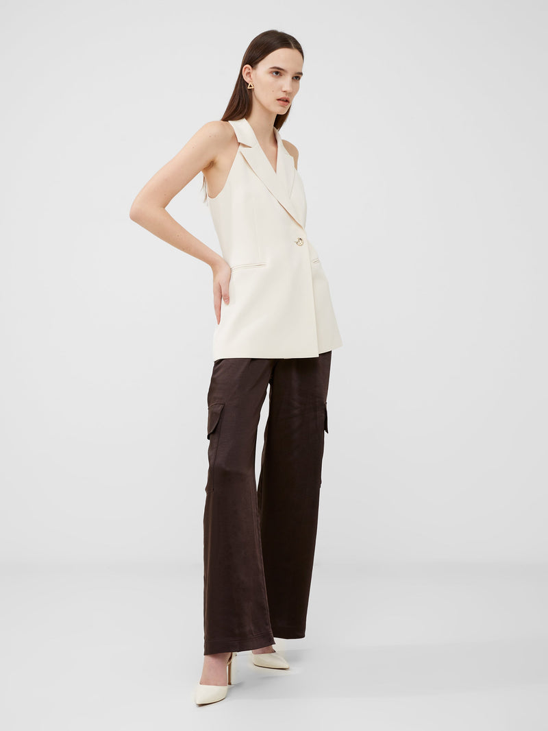 French Connection Harrie Suiting Halterneck Waistcoat Classic Cream