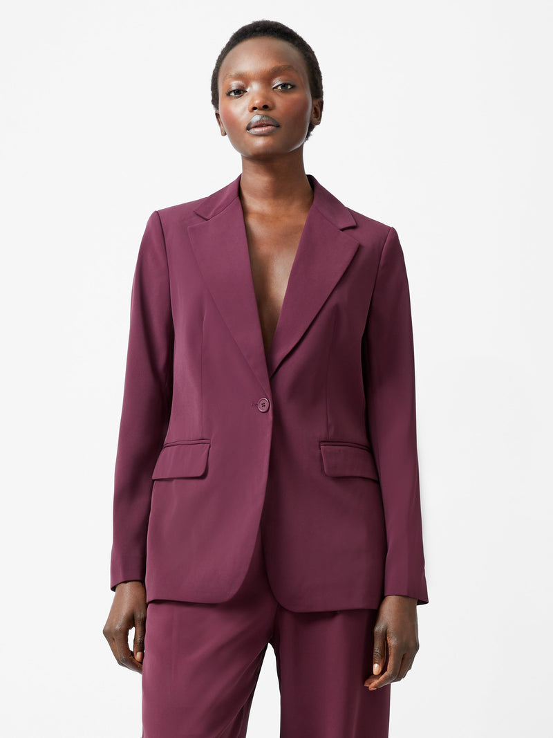 French Connection Harrie Suiting Jacket Burgundy Red