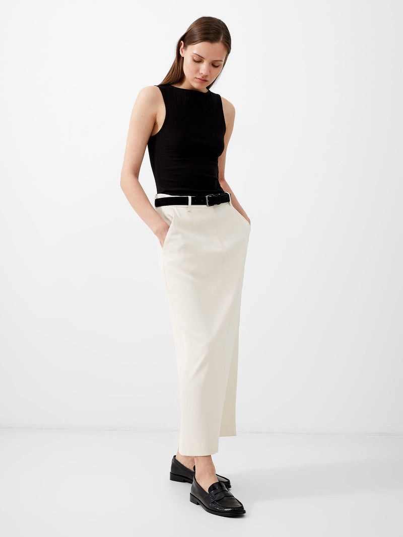 French Connection Harrie Suiting Midaxi Skirt Classic Cream