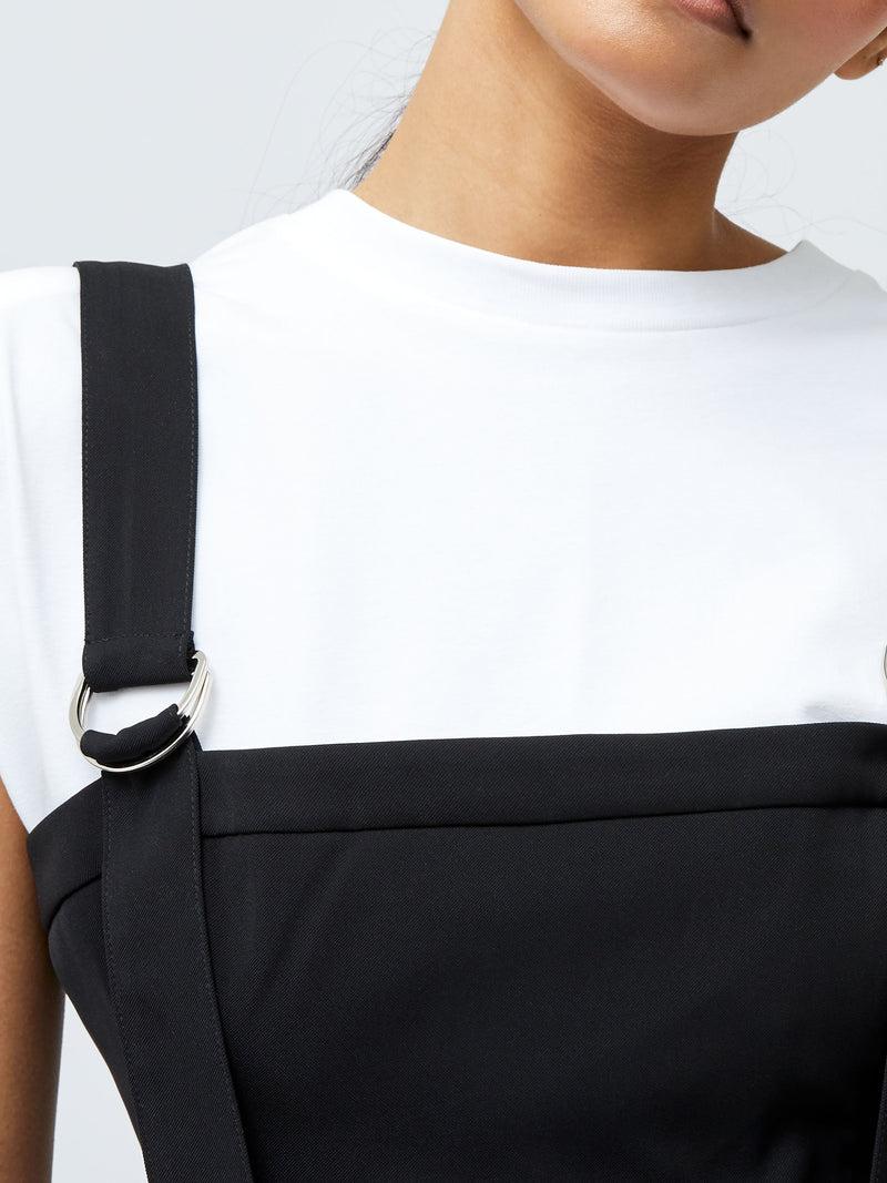 French Connection Harrie Suiting Pinafore Midi Dress Black