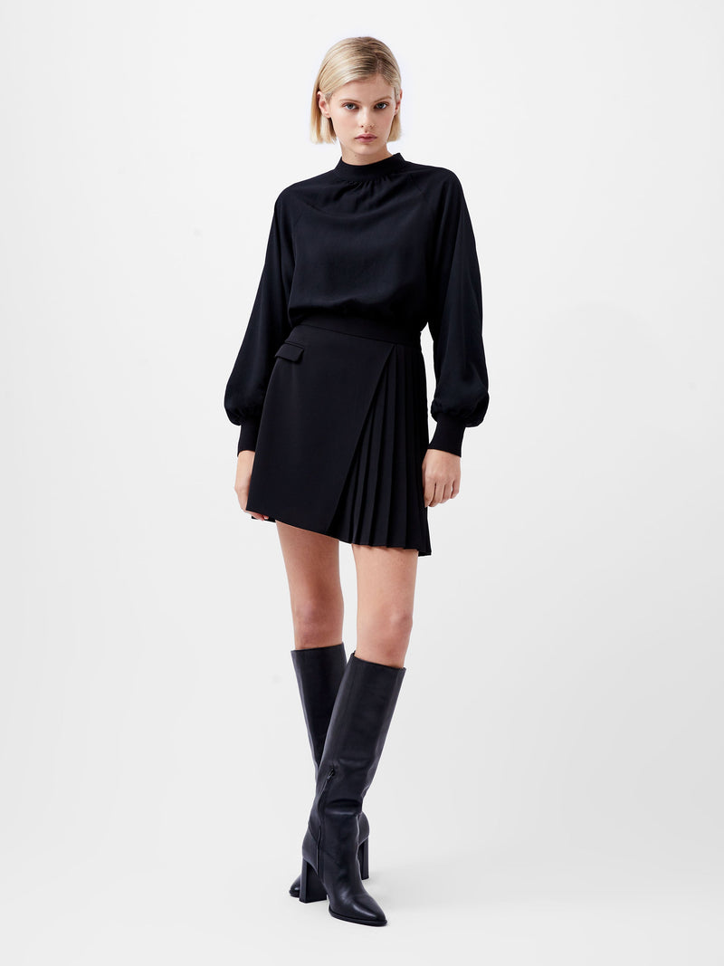 french connection Harrie Suiting Pleated Mini Skirt Blackout