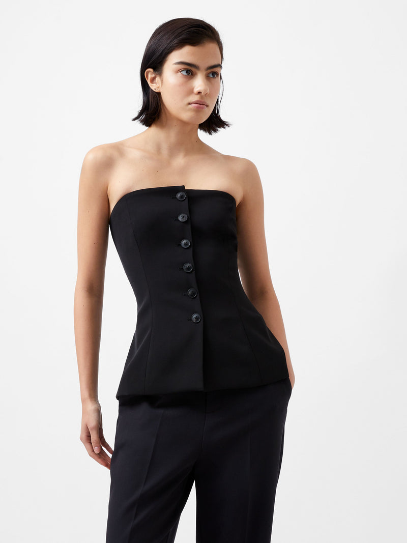 French Connection Harrie Tailored Bandeau Top Blackout