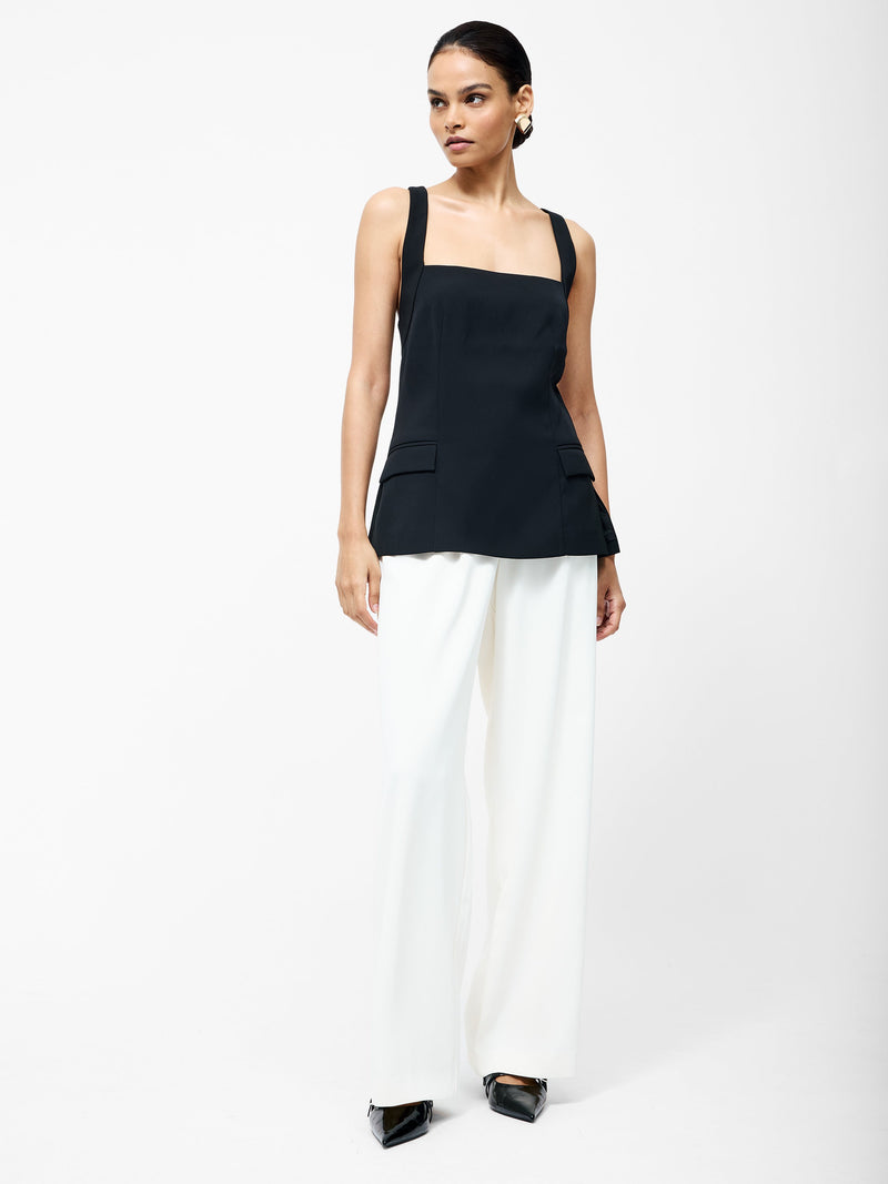 french connection Harrie Tailored Cross Back Top Black