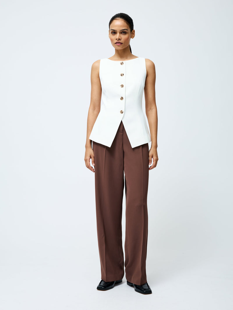 French Connection Harrie Tailored Waistcoat Top Summer White