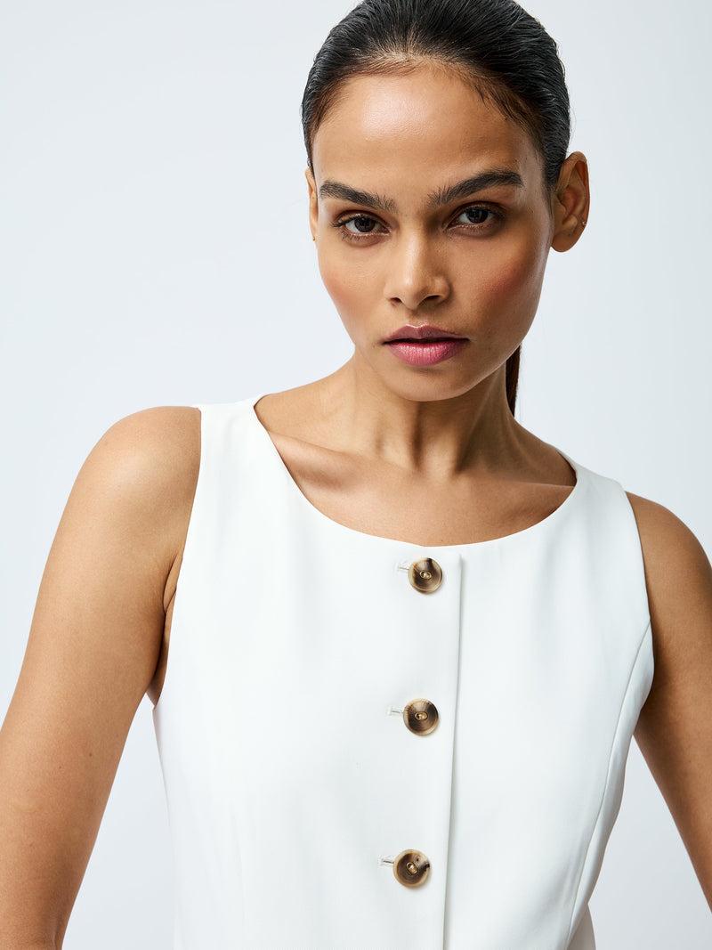 French Connection Harrie Tailored Waistcoat Top Summer White