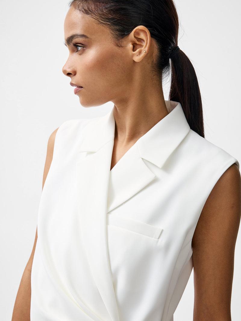 French Connection Harrie Tailored Wrap Waistcoat Summer White
