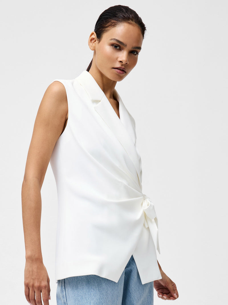 French Connection Harrie Tailored Wrap Waistcoat Summer White