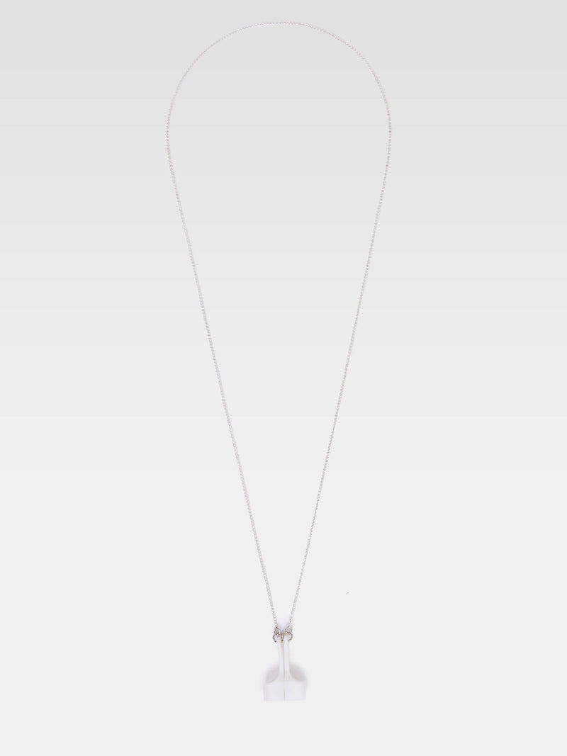 French Connection Headphone Holder Chain Silver/White