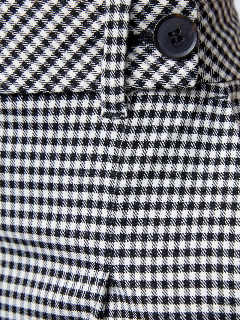 French Connection Holden Houndstooth Wide Leg Trousers Black/Ecru
