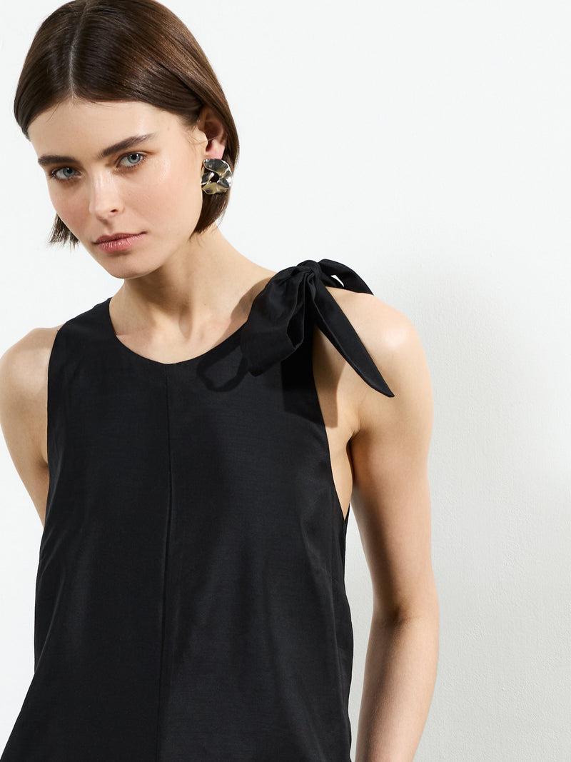French Connection Holland Shoulder Tie Jumpsuit Black