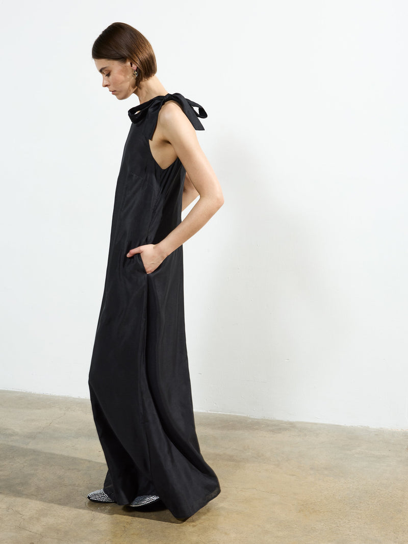 French Connection Holland Shoulder Tie Jumpsuit Black