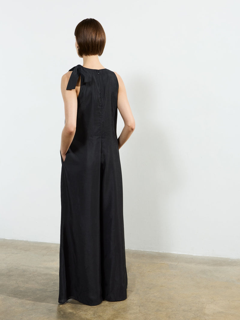 French Connection Holland Shoulder Tie Jumpsuit Black