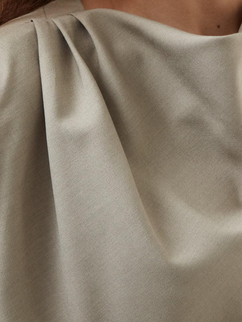 French Connection Imola Ruched Sleeveless Top Green Smoke