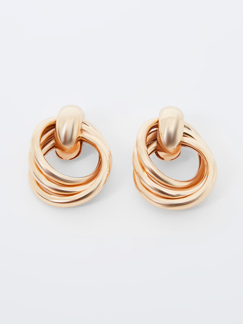 French Connection Interlocking Metal Knot Earrings Gold