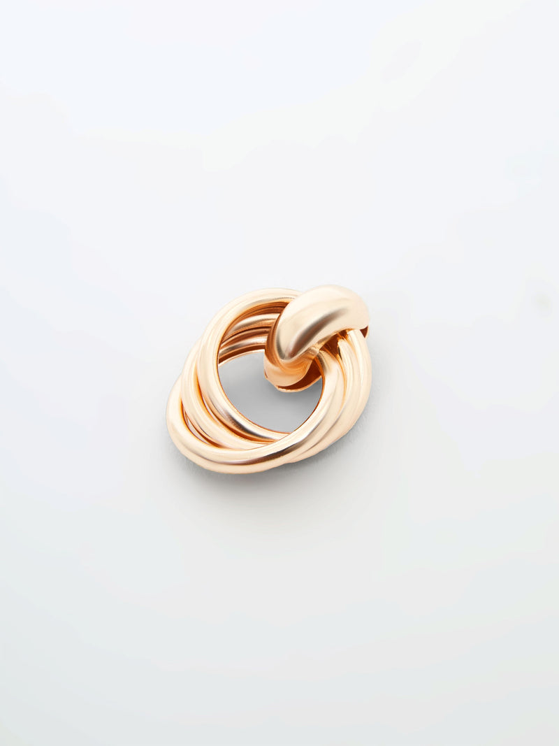 French Connection Interlocking Metal Knot Earrings Gold