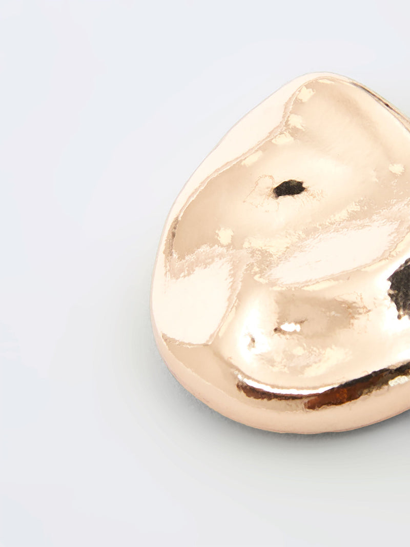 French Connection Irregular Pebble Stud Earrings Gold