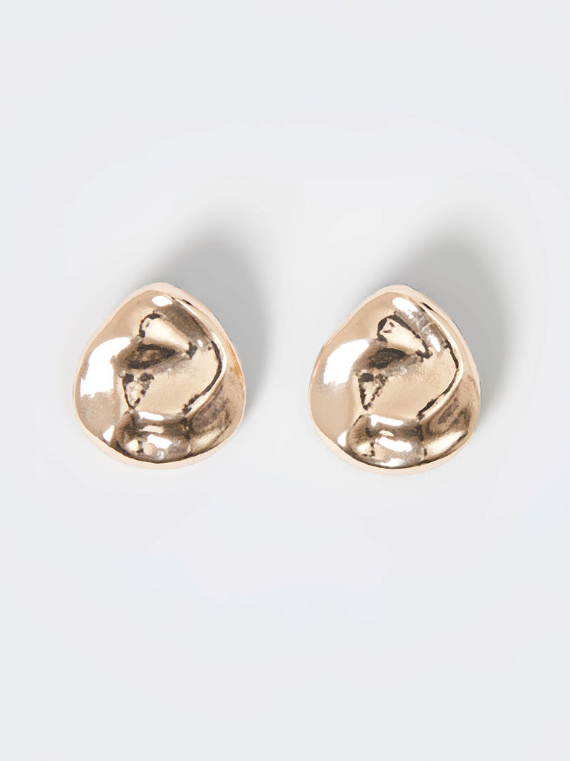 french connection Irregular Pebble Stud Earrings Gold