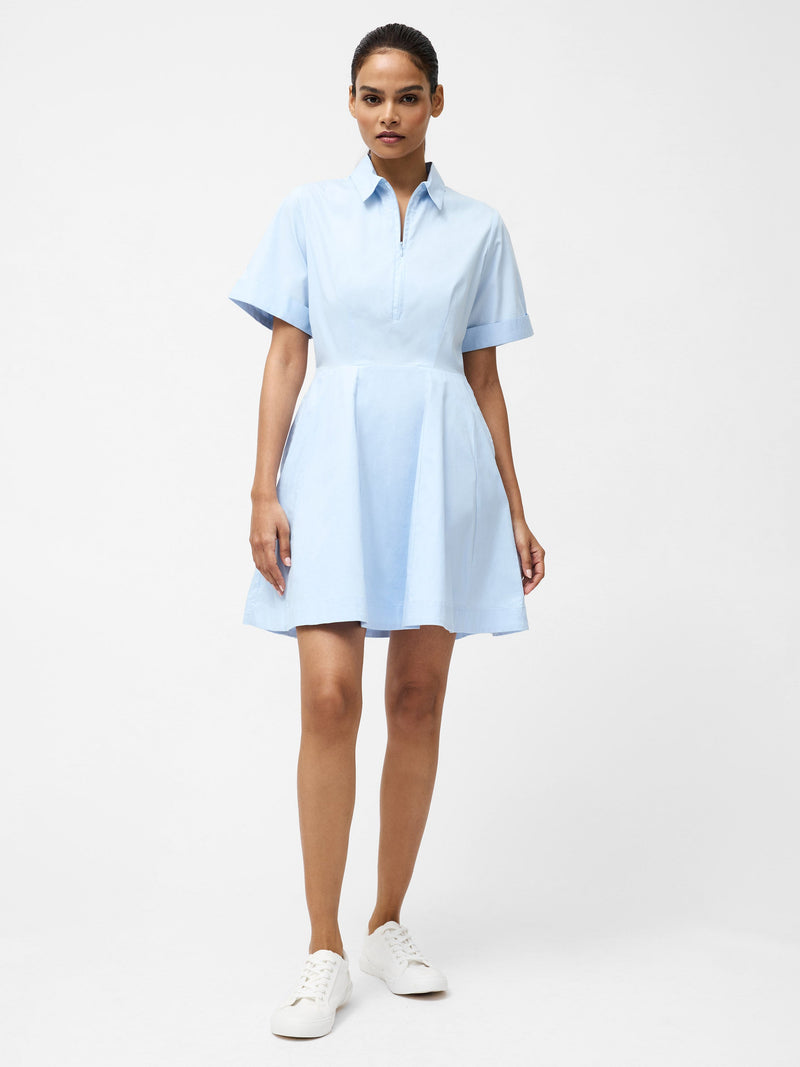french connection Isabelle Poplin Mini Shirt Dress Sky Blue